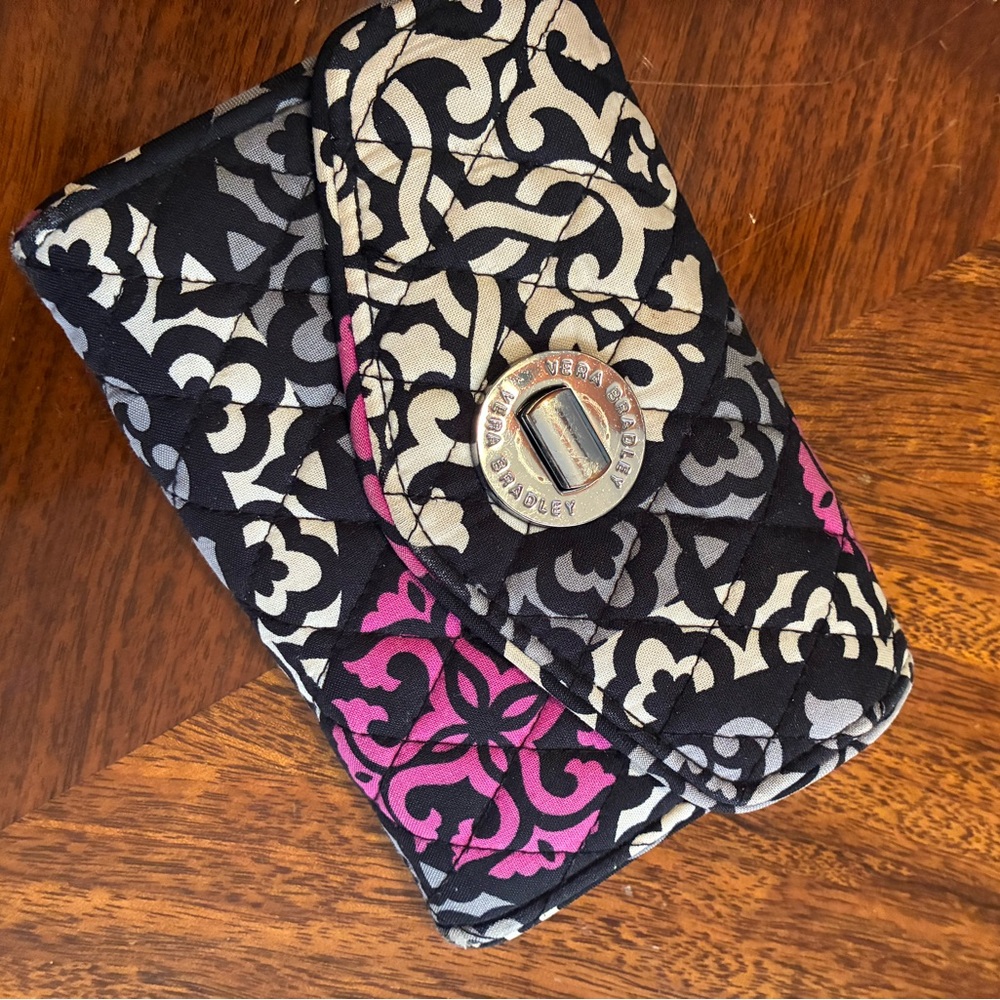 Vera Bradley Black and Pink Patterned Wallet